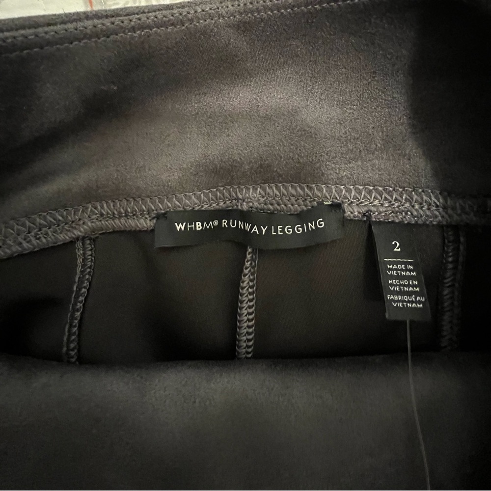 NWT, WHBM grey microfiber (suede feel) leggings.